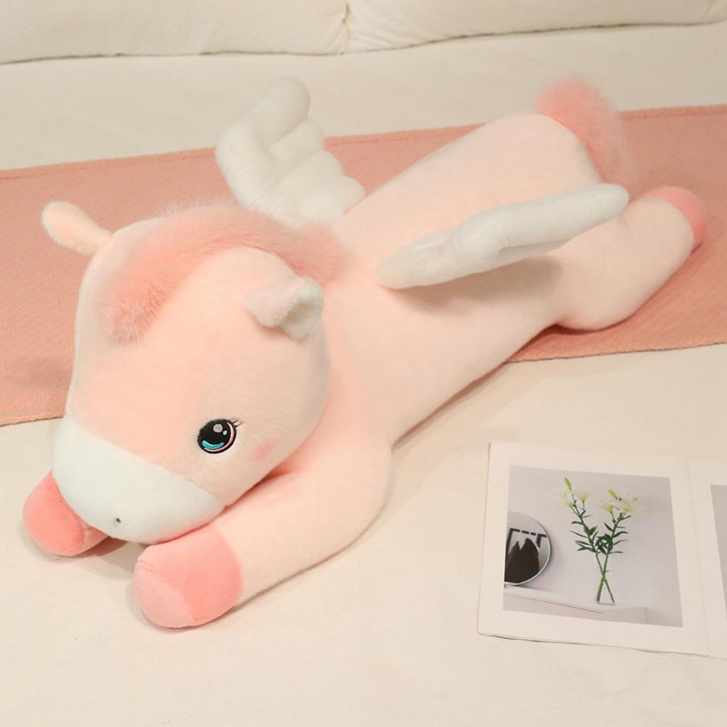 Süßes und entzückendes liegendes Pferd Plüschtier, Pferdepuppe, schlafendes und tröstendes Stofftierpuppe