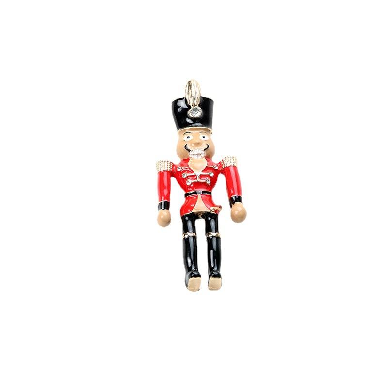 Vintage Literary And Artistic Nutcracker Soldier Brooch Enamel Nutcracker Soldier Puppet Series Corsage Pin Accessories