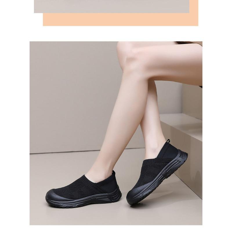 Shoes Women's 2025 Spring New Casual Single Shoes Lazy People Pedal Round Toe Heightened, Breathable, Non-slip and Wear-resistant Women's Shoes