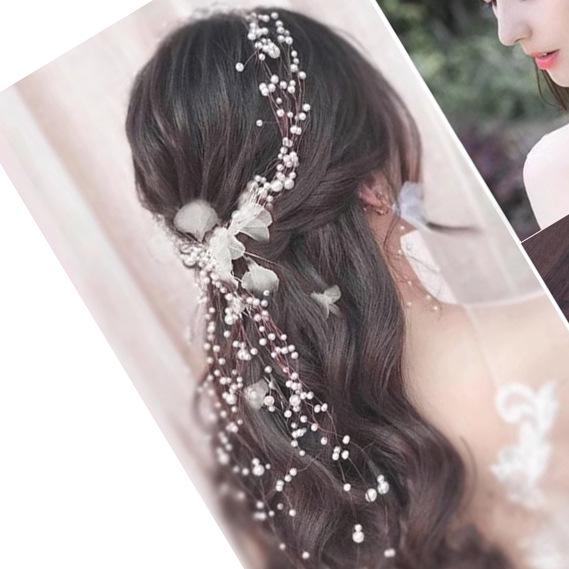 

Tuanming Multi-layer Pearl Headband: Elegant Wedding Jewelry Veil Accessory