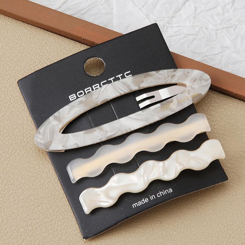 3 Acetic Acid Hairpins In Spring, Simple Bangs Clips On The Side, High-End Broken Hair Clips, Headgear.
