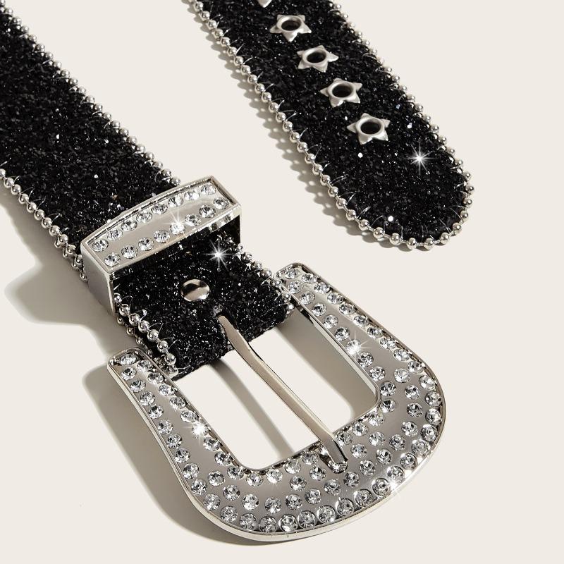Rhinestone Wide Belt for Women | Ins Style Fashionable Sparkly Strap, Versatile  Design  Accessory for  Jeans & Outfits