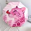 Pinkleopard Pattern Pattern New Style Umbrella, 1 Piece Automatic Folding Umbrella, Portable Travel Umbrella, Outdoor Umbrella, Birthday Gift