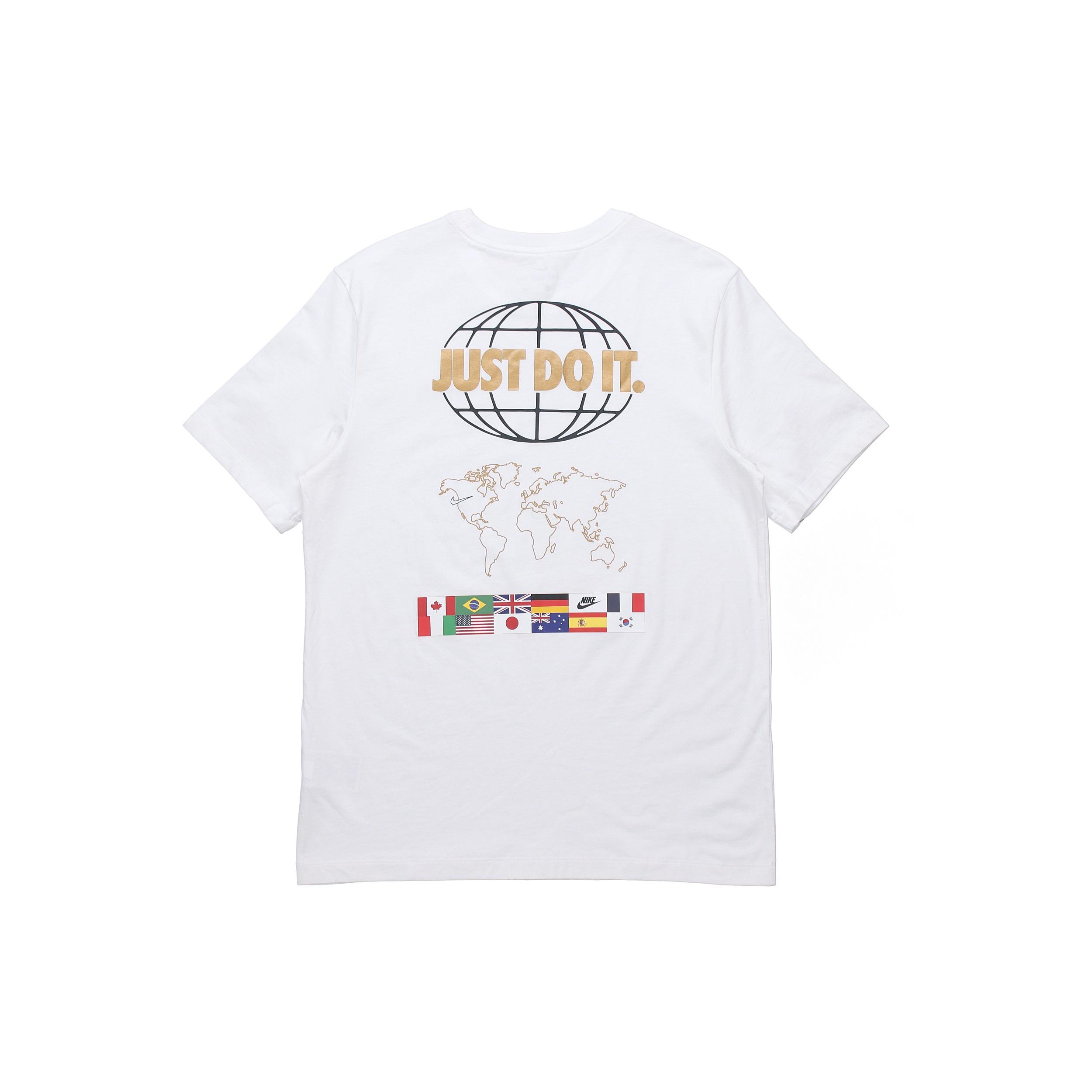 Nike Sportswear JDI Back Map National Flag Printing Short Sleeve White Men s CT6554-100 M