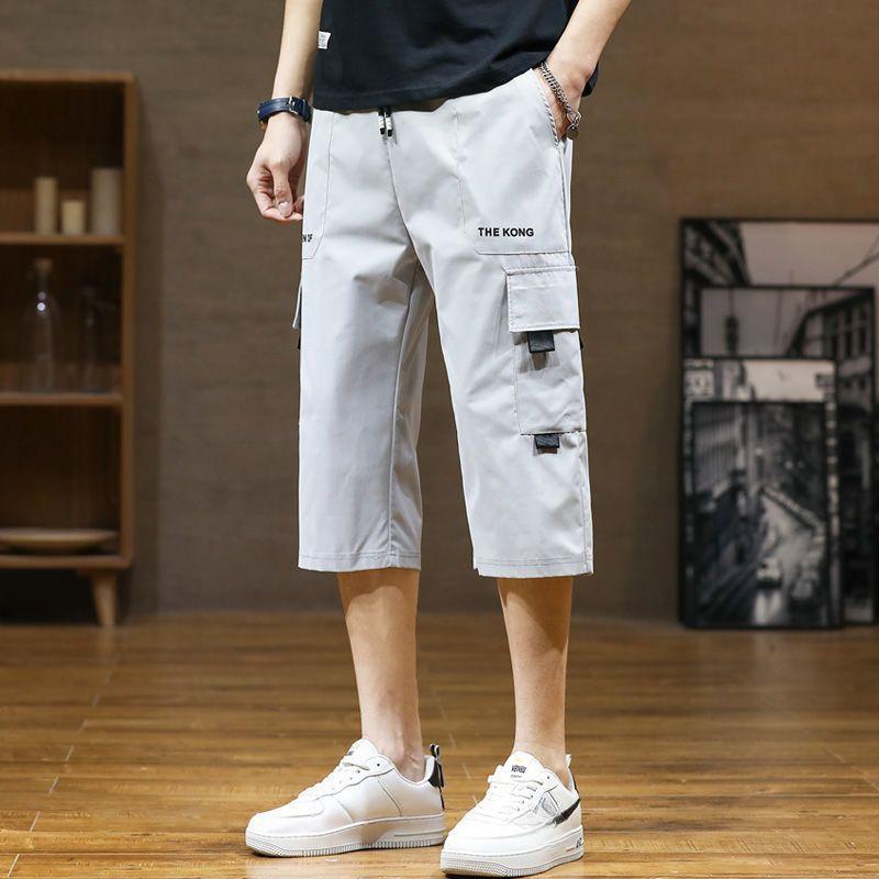 Stylish Men's Summer 2024 Thin Loose Fit Work Shorts with Seven-Point Design, Ideal for Leisure Wear and Various Occasions
