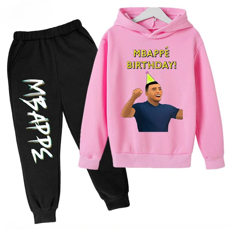 

Spring and Autumn Mbappe Printed Children s Hoodie Set Sweatshirt Pants Sportswear 2-piece Set for Boys and Girls Kids Clothes 150