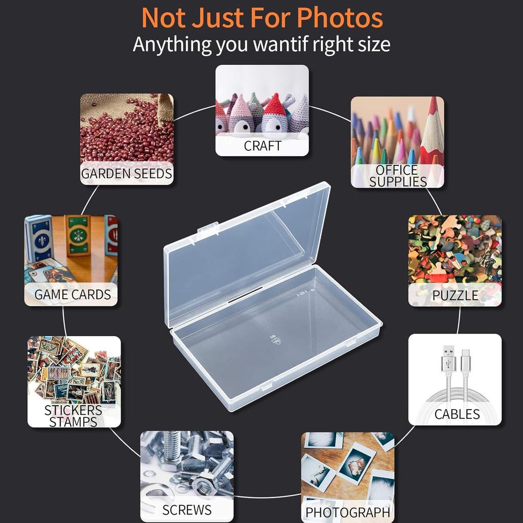 18 Independent Clear Boxes 4x6inch Photo Storage Set for Easy Sorting & Quick Access, Acid-Free Organizer for Stamps & Stickers
