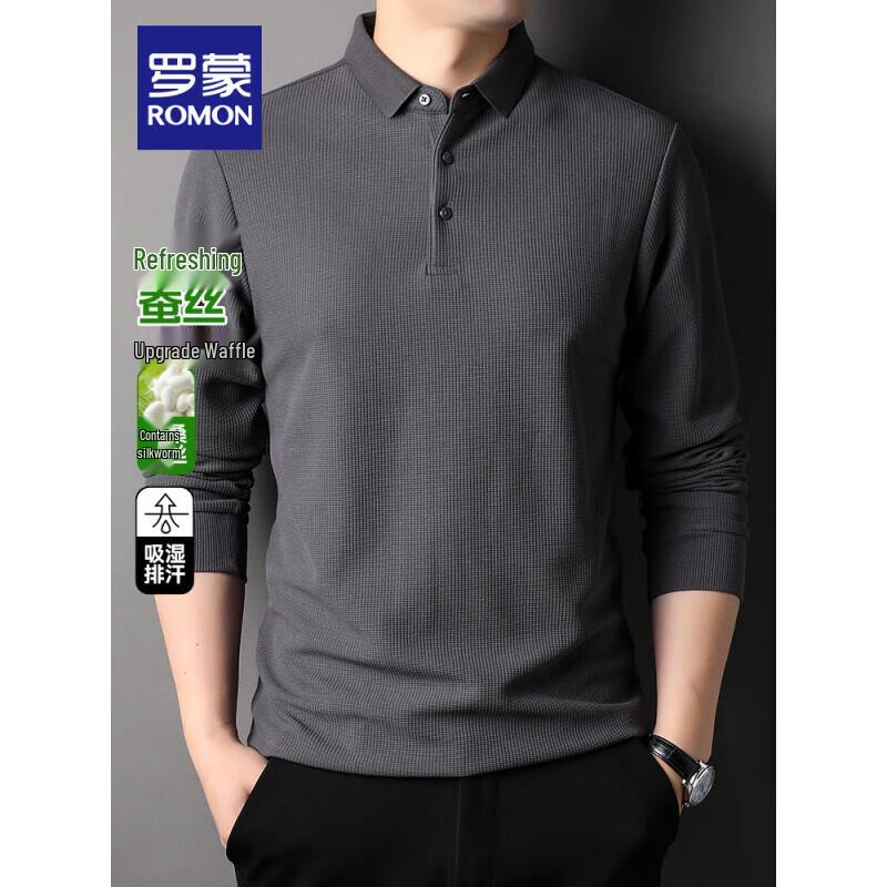 

ROMON Men s 2025 Polo Neck Long-Sleeve T-Shirt L