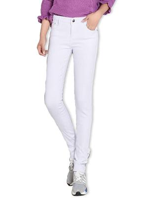 SpringSwalloow Stretch Skinny Slim Fit Denim Jeans with Fleece Elastic Korean Style Size Women's Warm, Lining, Pants, (White, 29)