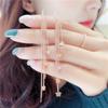 Purple Gold Rice Bead Five-Pointed Star Earrings Women'S Fashion Trend Personality Temperament Rose Gold Plated Earrings