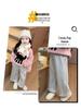 Baby Girls' 2025 Korean-Style Velvet Wide-Leg Winter Pants
