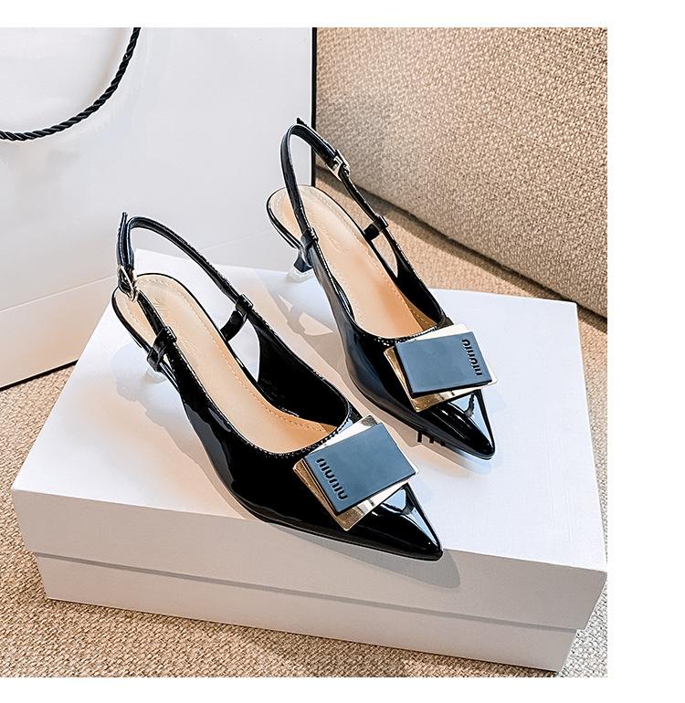 Sandalias Francesas de Moda para Mujer Verano 2025 Diamante Puntera Puntiaguda Tacones Altos Delgados Zapatos de Señora Talla Grande Sandalias de Mujer 41 42 43