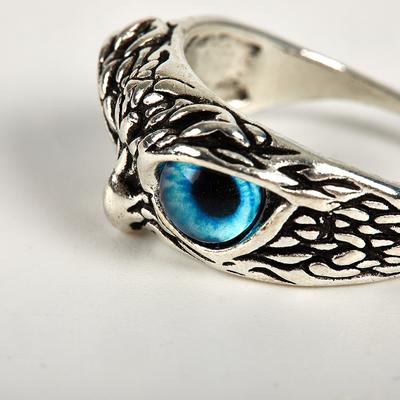 Anello gufo vintage da uomo e da donna color argento, anelli di fidanzamento, gioielli, regali