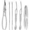 Angoily 6 PCS Crab Crackers and Tools Set Stainless Steel Seafood Tools, 2 Crab Leg Cracker, 2 Lobster Shellers, 2 Crab Leg Forks Storage Case,