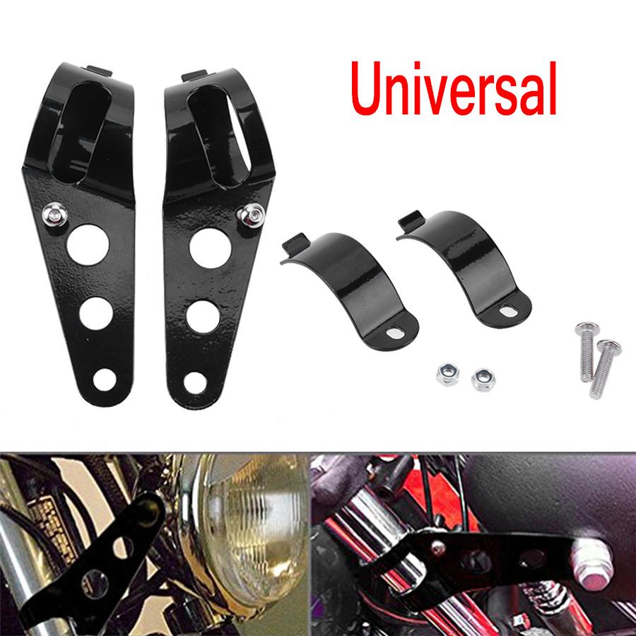 2X Motorcycle Headlight Adjust Mount Brackets 27 - 35mm Fork Ear Headlamp Holder