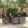 VidaXL 7-Piece Garden Dining Set with Grey Cushions Poly Rattan 3379622
