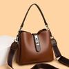 Luxury Designer Faux Genuine Leather Tote Shoulder Bags Solid Color Handbag for Women Handbag Ladies Messenger Bag