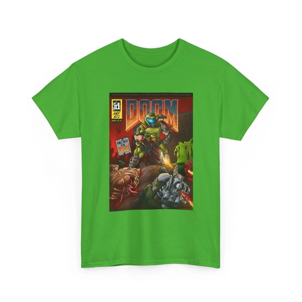 Retro Doom Video Game Tee | Unisex Heavy Cotton T-shirt | Doom Comic Book Tee