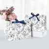 WTEMPO Large Capacity Hand-held Gift Paper Bags Retro Elegant Printed Bags Daily Presents Packaging Bags Ideal for Storing and Gifting Delicate Items