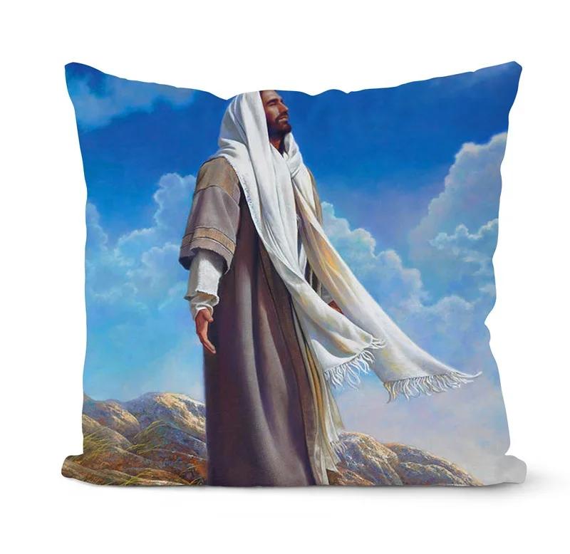 Nativity Cushions Case Retro Oil Painting Christmas Pillowcase Hot Jesus Christ Print Throw Pillows Case Sofa Chair Room Decor