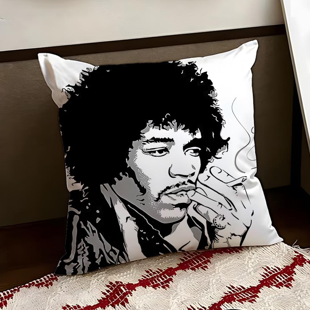 Singer JJimi Hendrix Cushion Cover Reversible Soft Durable Pillow Cover Home  Car MultiScene Use for Daily Comfort