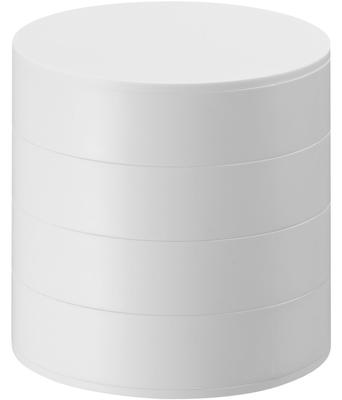 Yamazaki Jitsugyo 4068 Accessory 4 W10 X D10 X Tower with Accessory Accessory Storage Tray, Tiers, White, Approx. H10cm, Lid, Case,