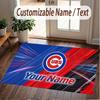 Custom Rug Chicago Cubs Pattern Print Name Text Soft Non‑Slip Floor Carpet for Home Indoor Decoration