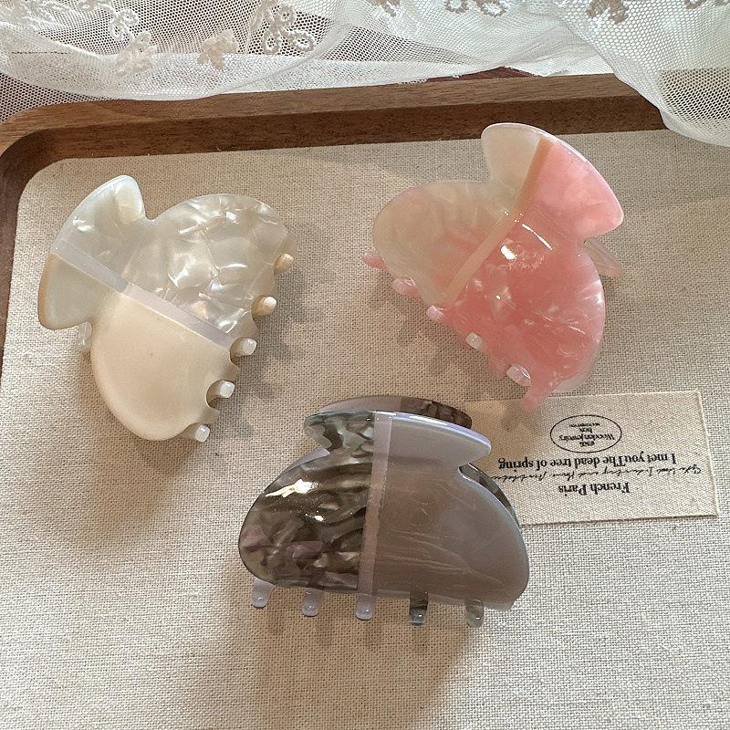 

Korean Color Block Acetate Hair Claw Clip for Women - Super Fairy Style Accessories розовый