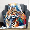 1PC Wildcat Forest Print Blanket, Soft Throw Blanket - Warm & Cozy for Couch, Bed, Office, and Travel yy250912188