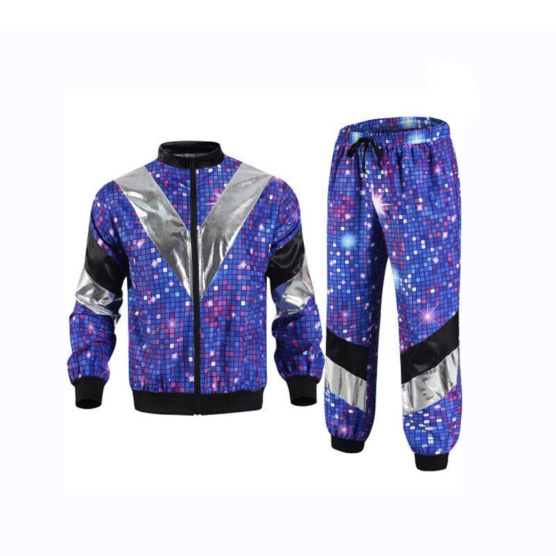 Mens 80s 90s Shell Suit Costume Adult Sports Men Sports 80s 90s Adult Fancy Dress Outfit Shell Suit Costume cosplay costumes