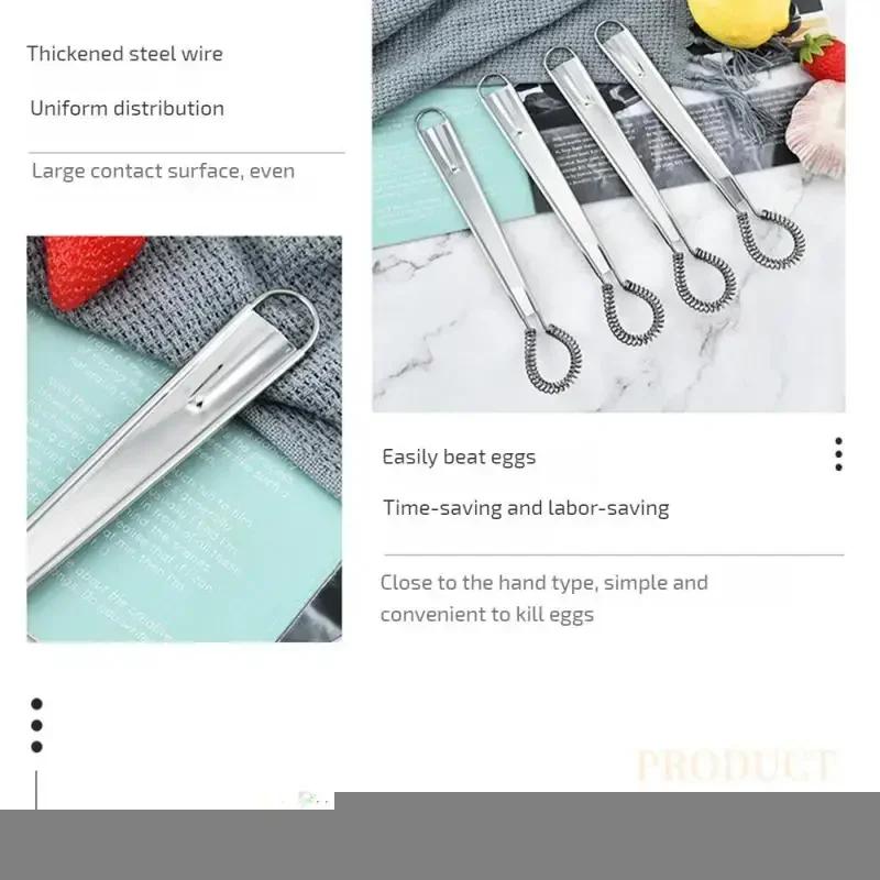 Stainless Steel Whisk Spring Hand Mixer Spoon Kitchen Eggs Sauces Honey Cream Mixing Kitchen Gadgets Cooking Tools