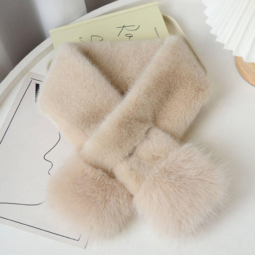 Winter Warm Solid Color Korean Winter Scarf Soft Soft Women Girls Scarf Faux Mink Fur Warm Neck Warmer Winter Season