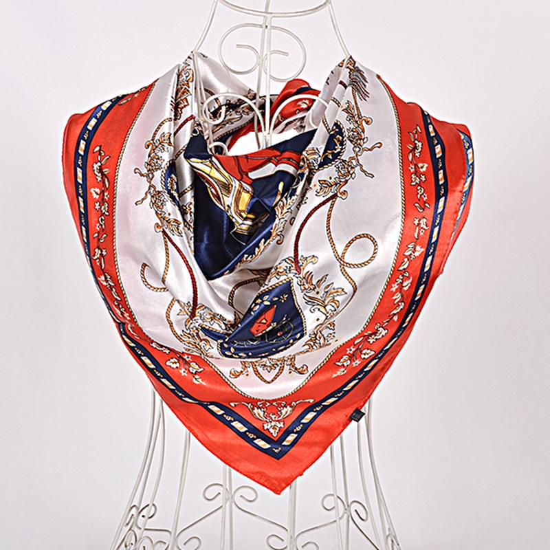 New Style Snakeskin Pattern Square Scarves Wraps Printed  Women Pink Blue Silk Scarf Shawl Unisex Muslim Silk Muffler