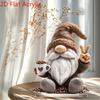 Christmas Halloween Easter Gnome Ornament  2D Xmas Adorable Decor for Home Office Cute Christmas Gift for Kid and Adult Decor