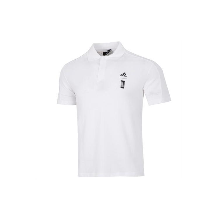 adidas Wj Solid Color Logo Micro Mark Athleisure Casual Sports Short Sleeve Polo Shirt White Men s HE5166 XXL