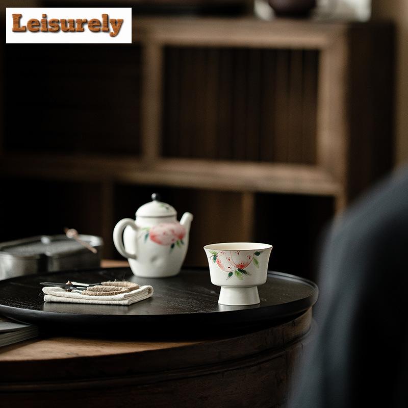 2 ks/sada čínských šálků na čaj s jinovým práškem, ručně malované, s motivem dlouhověkosti, broskev, mistrovský pohár s motivem vody a měsíce, malá vysoká miska na čaj, čajové nádobí 70ml