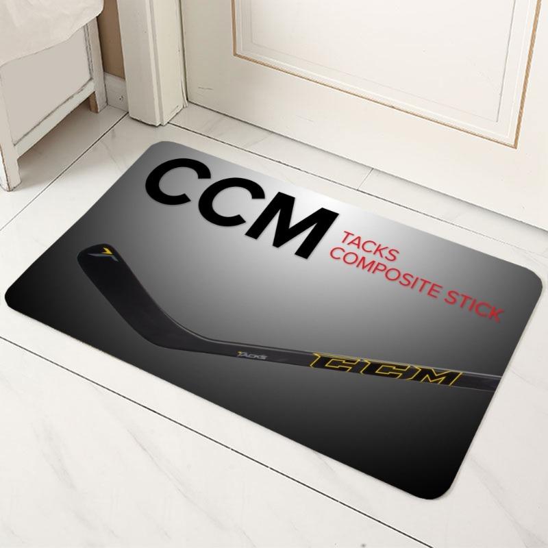 Tappetino CCM Retro Logo Hockey su Ghiaccio Antiscivolo Microfibra Durevole Lavabile per Ingresso Bagno Soggiorno Cucina Tutte le Stagioni