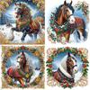 5D DIY Partial Special Shaped Drill Diamond Painting Xmas Horse Home Decor