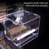 Hanging Parrot Cage Feeder Acrylic Splash-Proof Pet Bird Feeding Box Transparent Parrot Food Box Bird Cages Feeder Container