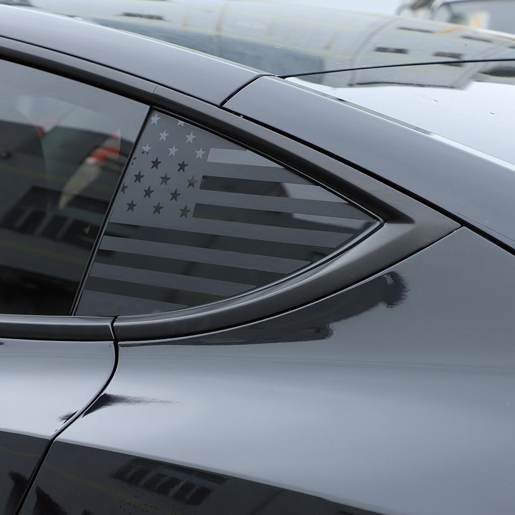 For Tesla Model Y 2019-2026 PVC Rear Window Flag Vinyl Decal Trim Sticker Window Panel Decorative Cover Car Exterior Accessories