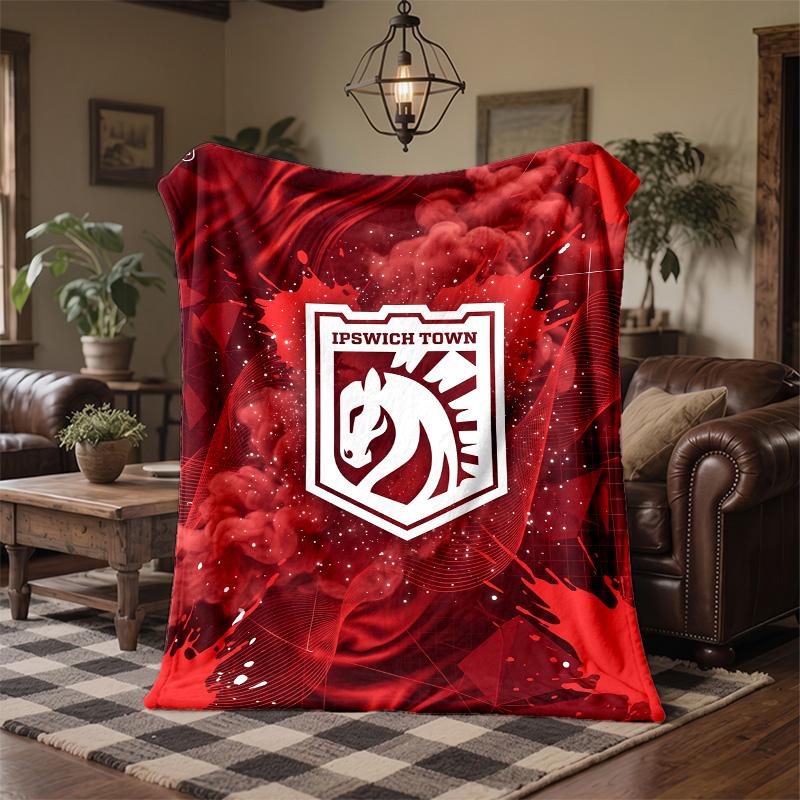 Ipswich Town Football Print Flannel Blanket Soft Warm Sofa Bed Throw Blanket For Home Office Bedroom