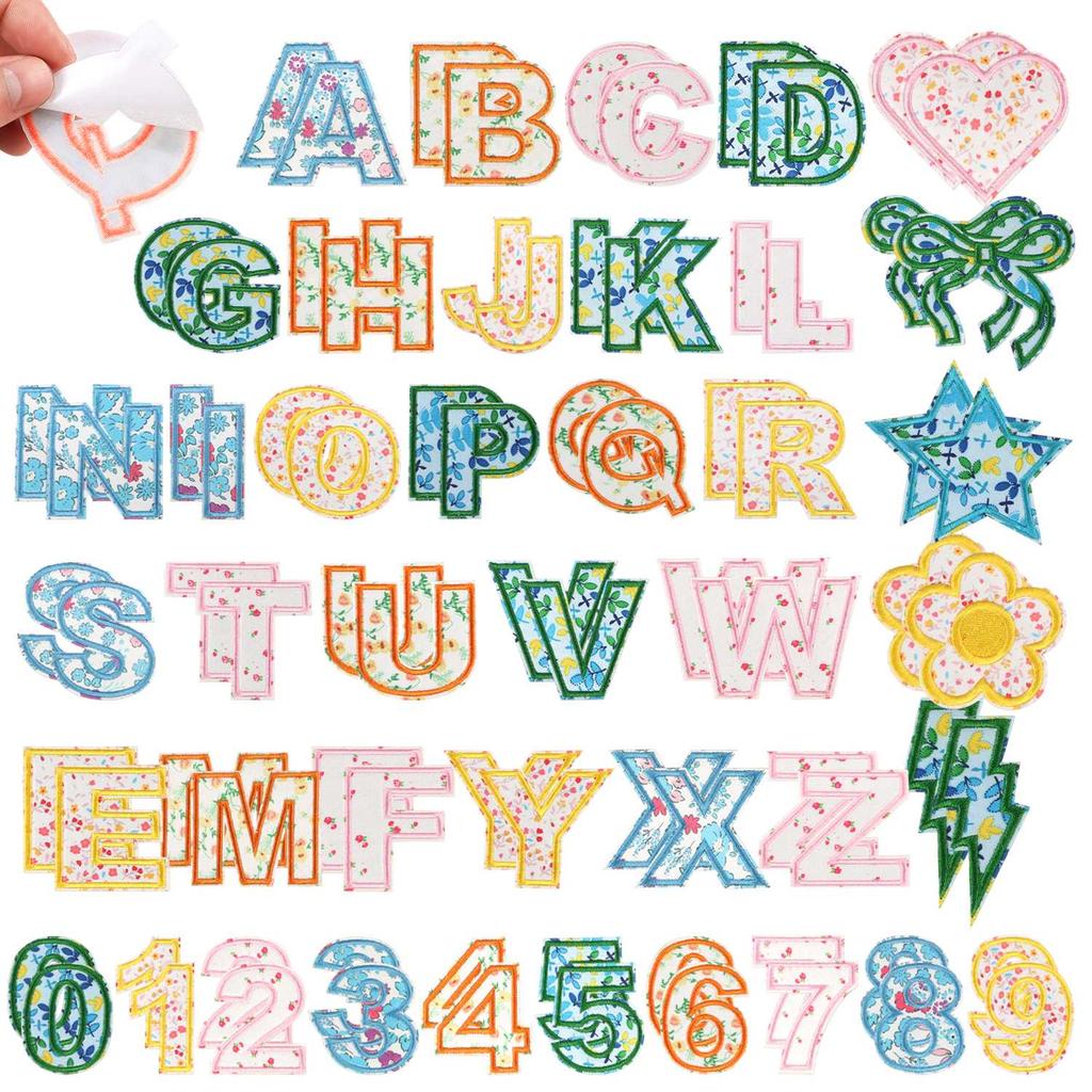 26pcs A-Z English Letter Glitter Pearls Rhinestone Patches Repair Embroidered Sew on Appliques,Patches for DIY Clothes Bags Hats