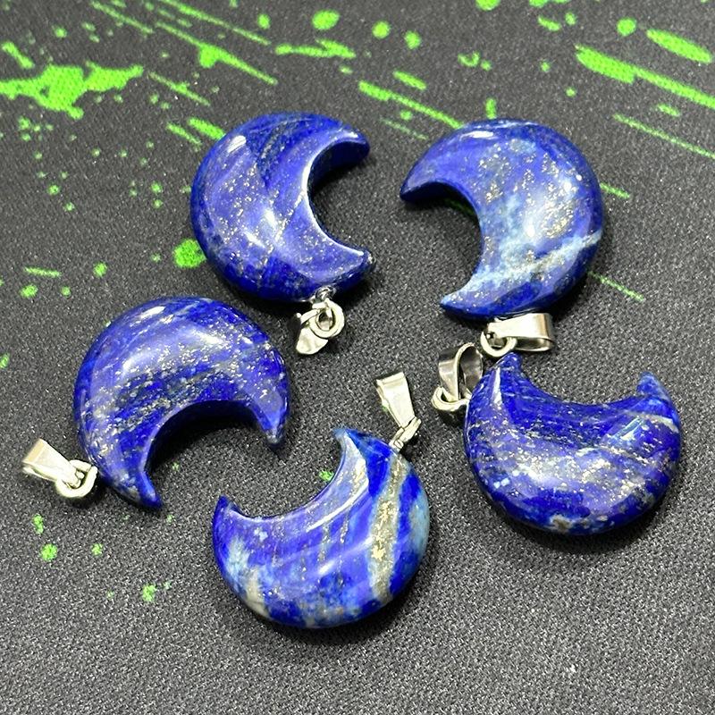 

Подвеска «Луна из натурального кристалла» - Аметист, Пирит, Розовый кварц, Зеленый авантюрин и Лазурит