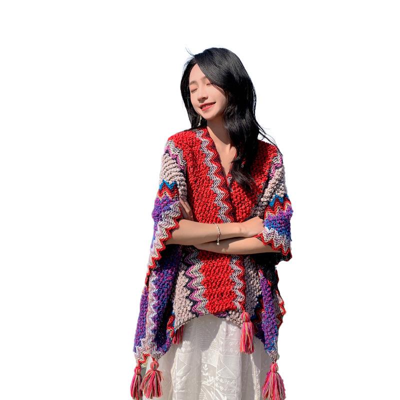 Mohair Shawl Women Go Out To Travel Qinghai To Take Pictures, Scarf Temperament Outer Cape