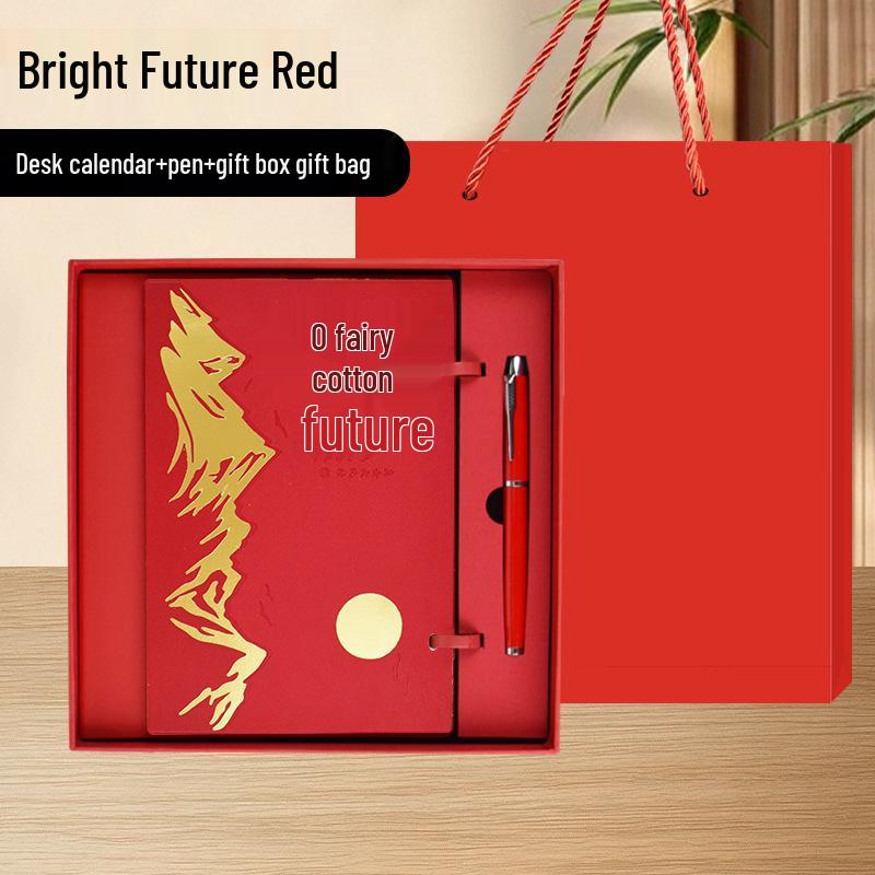 Luxury Leather 2026 Desk Calendar Set: Custom Corporate Gift for Business Meetings