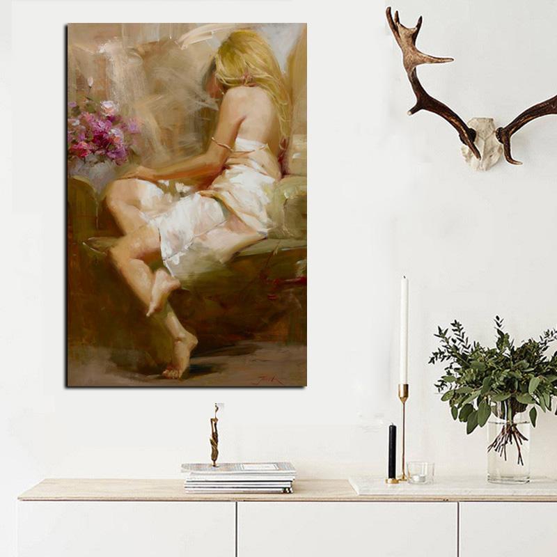 Abstract Portrait Modern Nude Woman Oil Painting On Canvas Art Sexy Female Lady Body Wall Picture for Living Room Cuadros