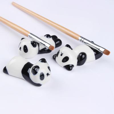 1Pc Nail Brush Pen Rack Ceramic Stand Holder Cute Panda Manicure Nail Art Tool Random Pattern