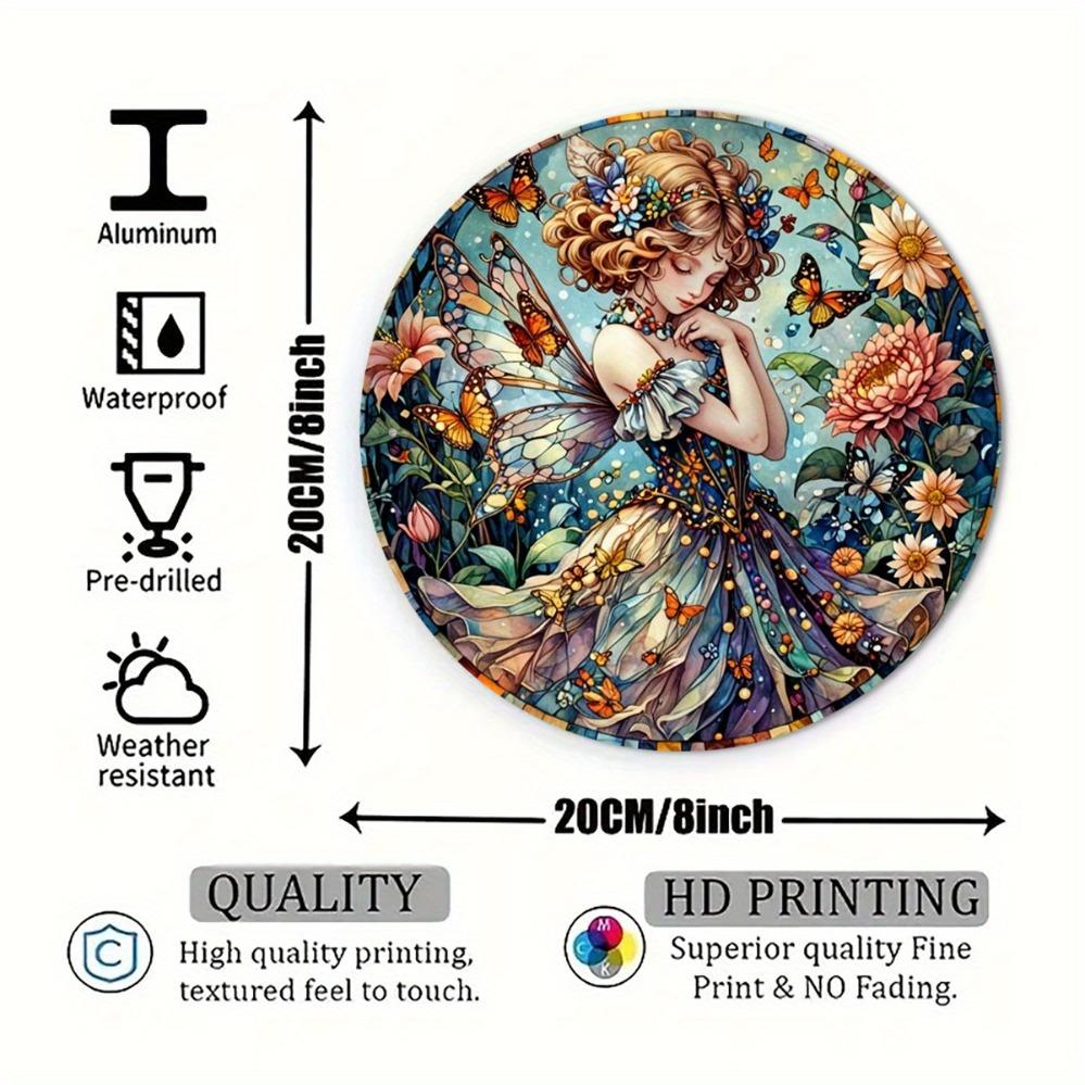 Винтажный металлический настенный знак с изображением феи и бабочки, декор для гаража, 8x8 дюймов