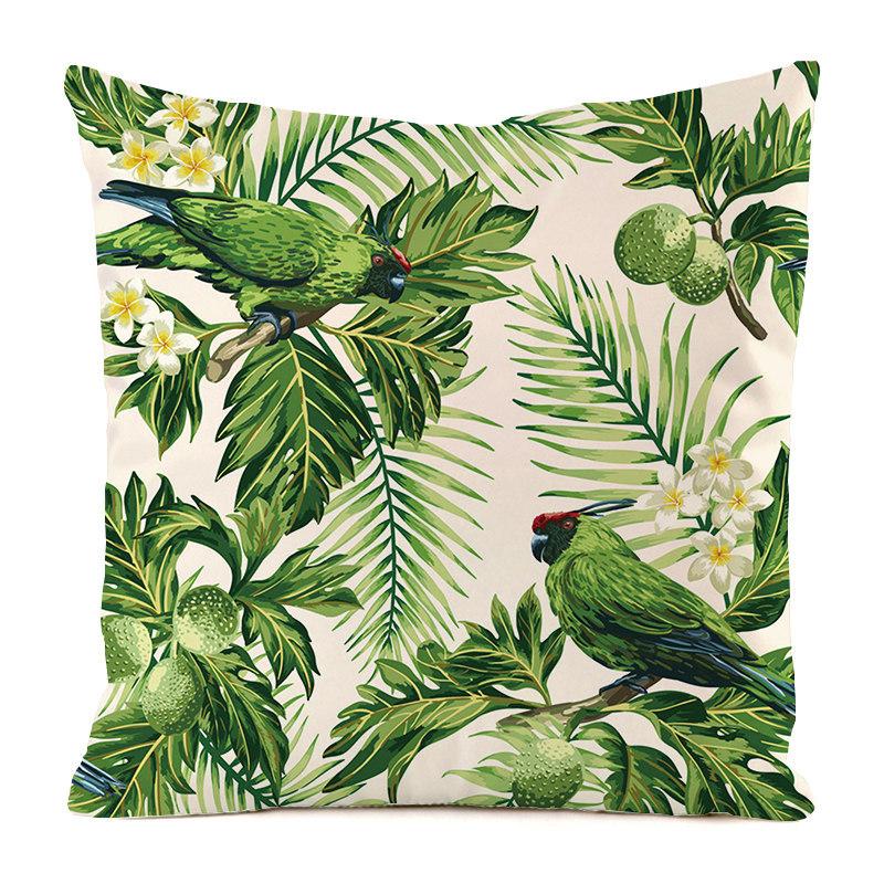 Nordic Tropical Jungle Style Digital Printing Short Plush Pillow Covers For Car Sofa Office Cushion Cover Home Goods
