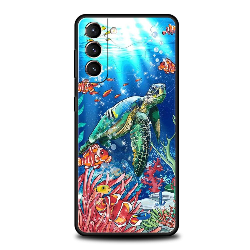 Cute Little Turtle Case for Samsung Galaxy S24 S23 S22 S20 S21 FE Ultra S24 S23 S10 S10E S9 S8 Plus 5G Silicone Phone Cover Capa